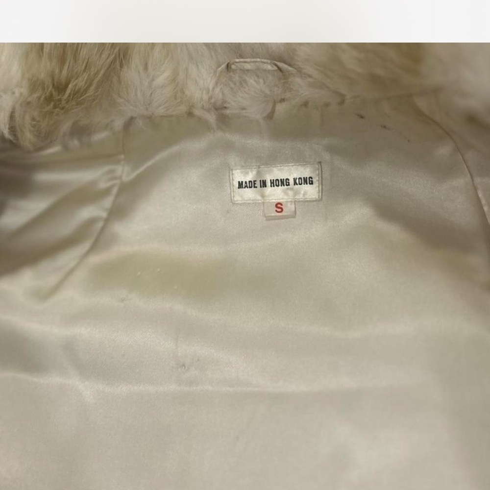 Vintage Genuine Fur Coat in White & Blond Hues Woman's Oversized Small - Picture 6 of 11